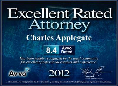 Excellent Rated | Attorney | Charles Applegate | 8.4 Avvo Rated | Avvo | 2012